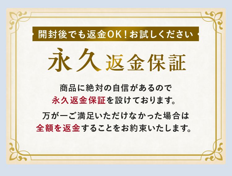 永久返金保証